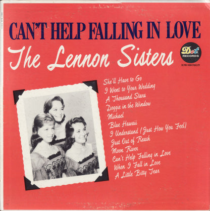 The Lennon Sisters : Can't Help Falling In Love (LP, Album, Mono)