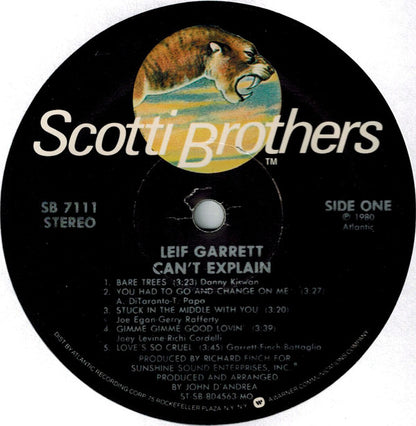 Leif Garrett : Can't Explain (LP, Album, Mon)