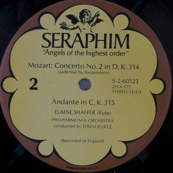 Wolfgang Amadeus Mozart - Elaine Shaffer, Efrem Kurtz, Philharmonia Orchestra : The Two Concertos For Flute & Orchestra & The Andante In C (LP, RE)