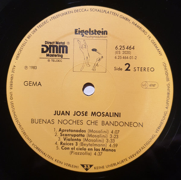 Juán José Mosalini : Buenas Noches Che Bandoneon (LP, Album)