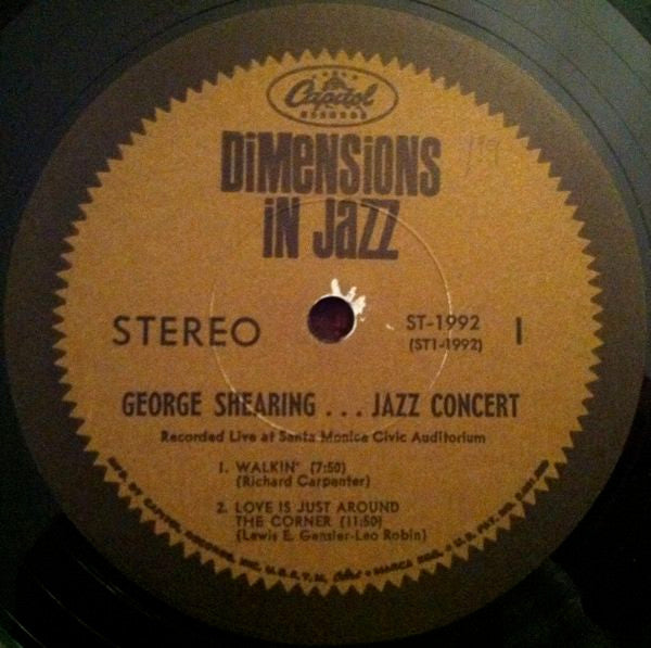 The George Shearing Quintet : Jazz Concert (LP, Album, Scr)