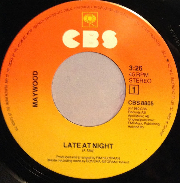 Maywood : Late At Night (7", Single)