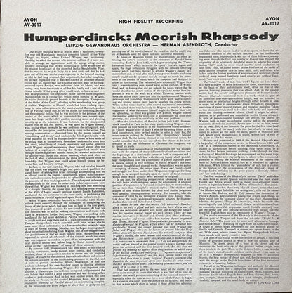 Engelbert Humperdinck (2) - Gewandhausorchester Leipzig, Hermann Abendroth : Moorish Rhapsody (LP, Album)