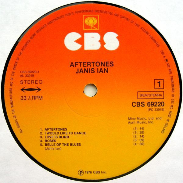 Janis Ian : Aftertones (LP, Album)