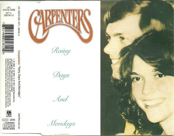 Carpenters : Rainy Days And Mondays (CD, Single)