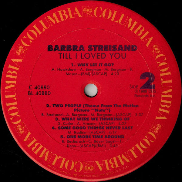 Barbra Streisand : Till I Loved You (LP, Album, Car)