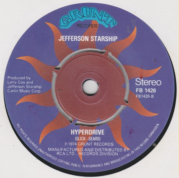 Jefferson Starship : Light The Sky On Fire (7")