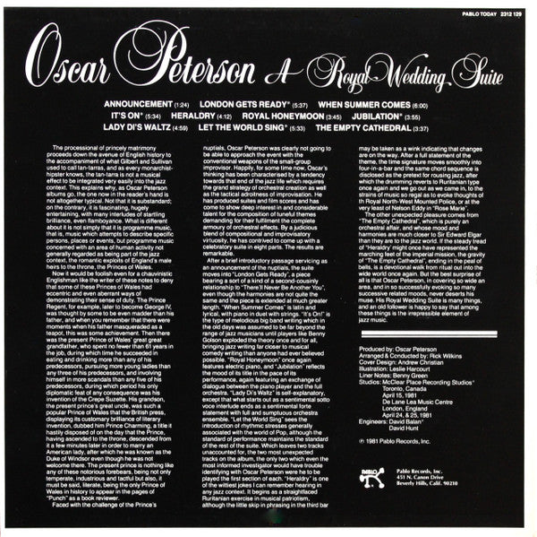 Oscar Peterson : A Royal Wedding Suite (LP)