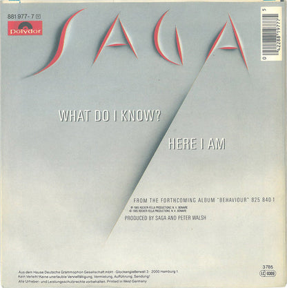 Saga (3) : What Do I Know? (7", Single)