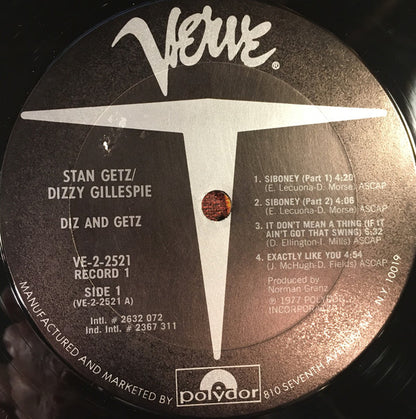 Dizzy Gillespie / Stan Getz : Diz And Getz (2xLP, Album, Comp, Mono, RE)