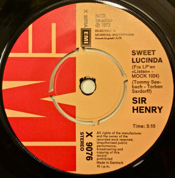 Sir Henry & His Butlers : Sweet Lucinda (7", Single)