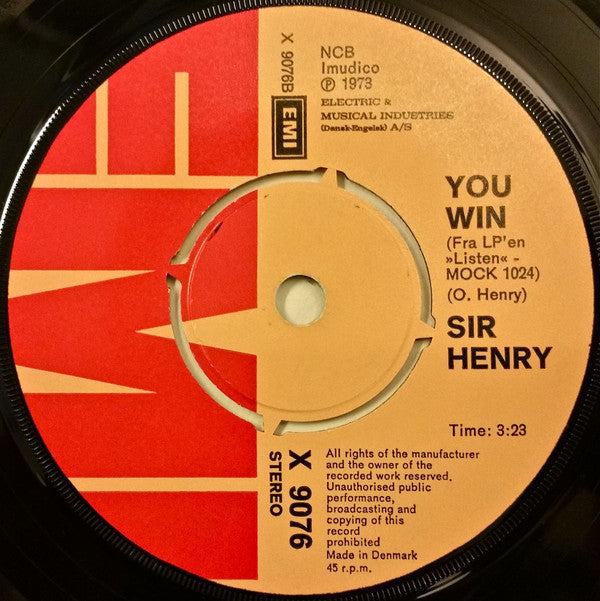 Sir Henry & His Butlers : Sweet Lucinda (7", Single)