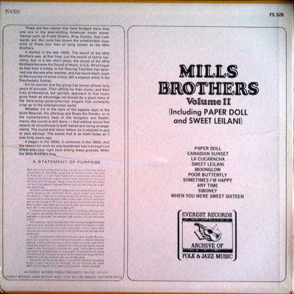 The Mills Brothers : Mills Brothers Volume II (LP, Comp)