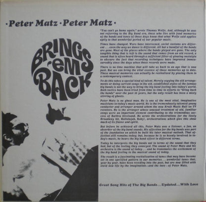 Peter Matz Orchestra : Brings 'Em Back (Great Song Hits Of The Big Bands ... Updated ... With Love) (LP, Album)