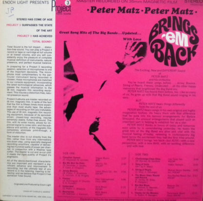 Peter Matz Orchestra : Brings 'Em Back (Great Song Hits Of The Big Bands ... Updated ... With Love) (LP, Album)