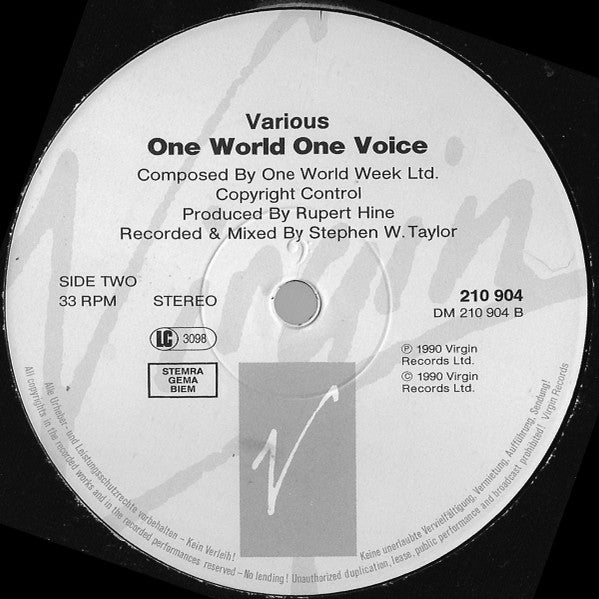 Various : One World One Voice (LP, Album)