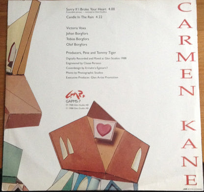 Carmen Kane : Sorry If I Broke Your Heart (12", Maxi)