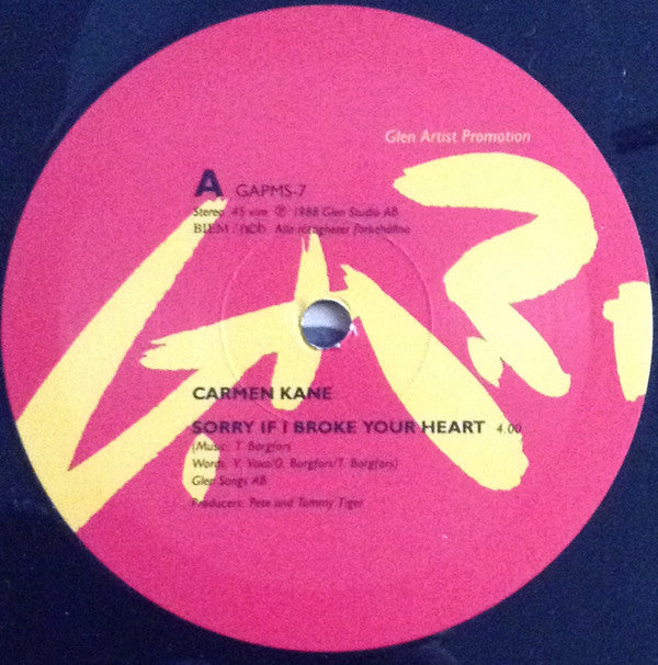 Carmen Kane : Sorry If I Broke Your Heart (12", Maxi)