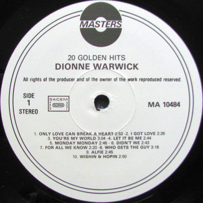 Dionne Warwick : 20 Golden Hits, The Dionne Warwick Collection (LP, Comp)