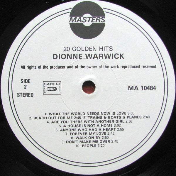 Dionne Warwick : 20 Golden Hits, The Dionne Warwick Collection (LP, Comp)