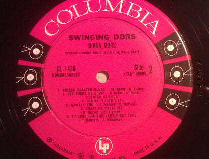 Diana Dors : Swinging Dors (LP, Album, Mono)