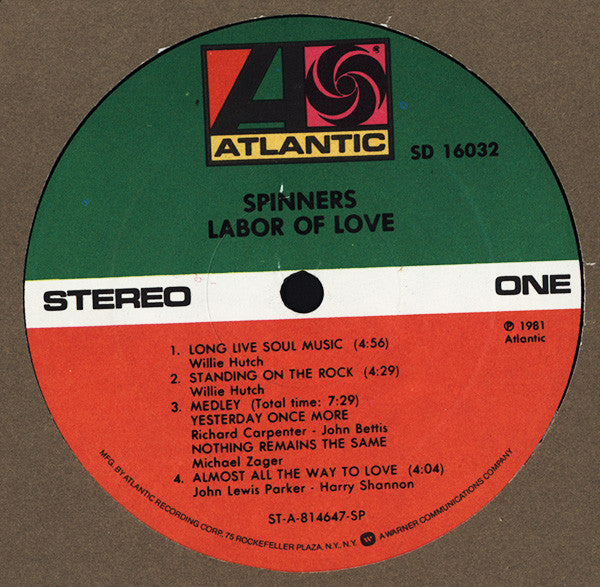 Spinners : Labor Of Love (LP, Album, SP)