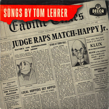 Tom Lehrer : Songs By Tom Lehrer (10", Mono, RP)