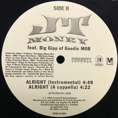 JT Money Feat. Big Gipp : Alright (12", Single, Promo)