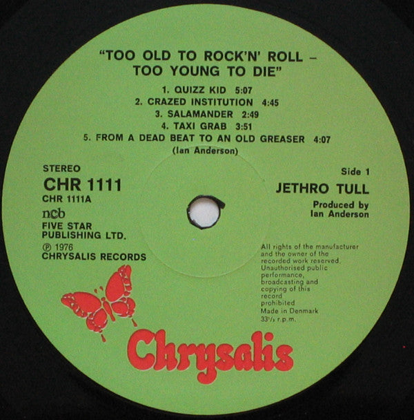 Jethro Tull : Too Old To Rock 'N' Roll: Too Young To Die! (LP, Album, RE)