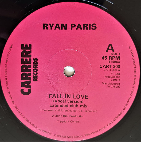 Ryan Paris : Fall In Love (12")