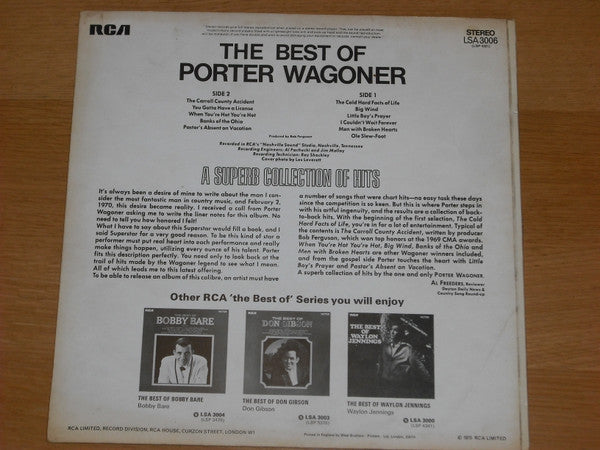 Porter Wagoner : The Best Of Porter Wagoner (LP, Comp)