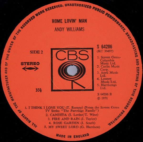 Andy Williams : Home Lovin' Man (LP)