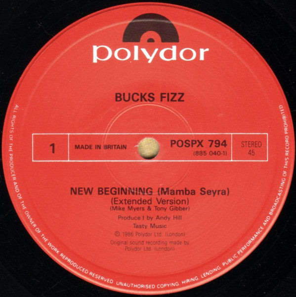 Bucks Fizz : New Beginning (Mamba Seyra) (Extended Version) (12")