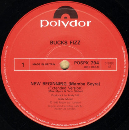 Bucks Fizz : New Beginning (Mamba Seyra) (Extended Version) (12")