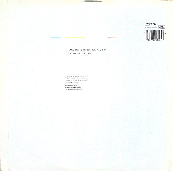 Level 42 : Something About You (Sisa Mix) (12", Single, Art)