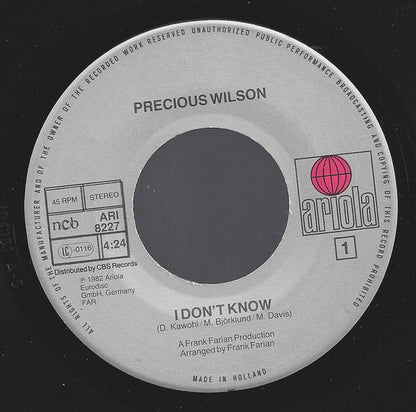 Precious Wilson : I Don't Know (7")