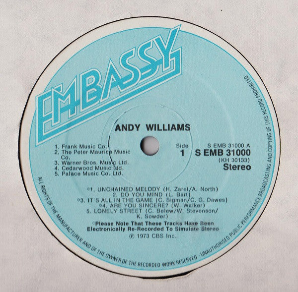 Andy Williams : Andy Williams (LP, Comp, RE)