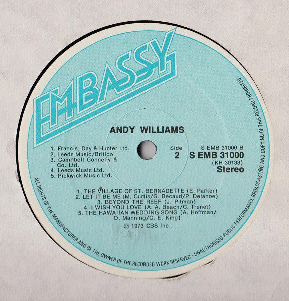 Andy Williams : Andy Williams (LP, Comp, RE)