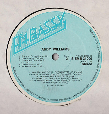 Andy Williams : Andy Williams (LP, Comp, RE)