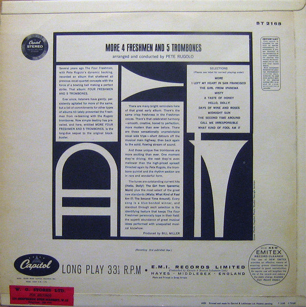 The Four Freshmen : More 4 Freshmen And 5 Trombones (LP, Album)