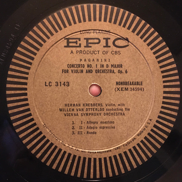 Niccolò Paganini, Arthur Grumiaux With Franco Gallini Conducting The Orchestre Des Concerts Lamoureux : Concerto No. 4 In D Minor / Concerto No. 1 In D Major (LP, Mono)