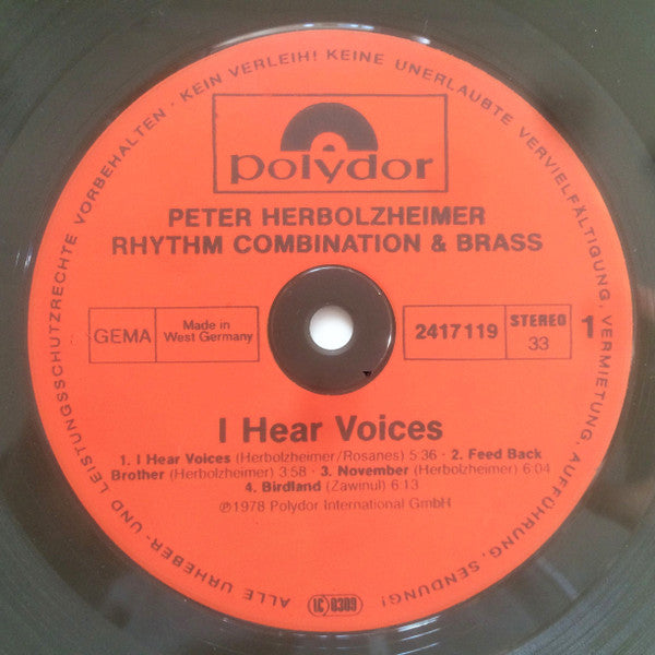 Peter Herbolzheimer Rhythm Combination & Brass : I Hear Voices (LP, Album)