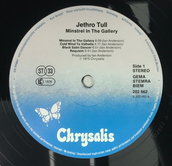 Jethro Tull : Minstrel In The Gallery (LP, Album, RE)