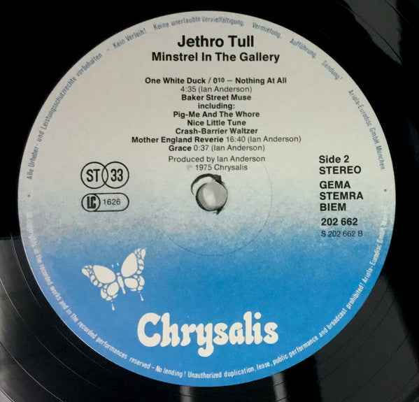 Jethro Tull : Minstrel In The Gallery (LP, Album, RE)