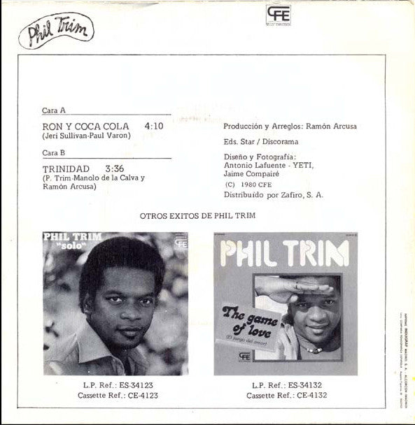 Phil Trim : Ron & CocaCola (7", Single)