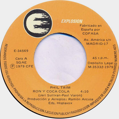 Phil Trim : Ron & CocaCola (7", Single)