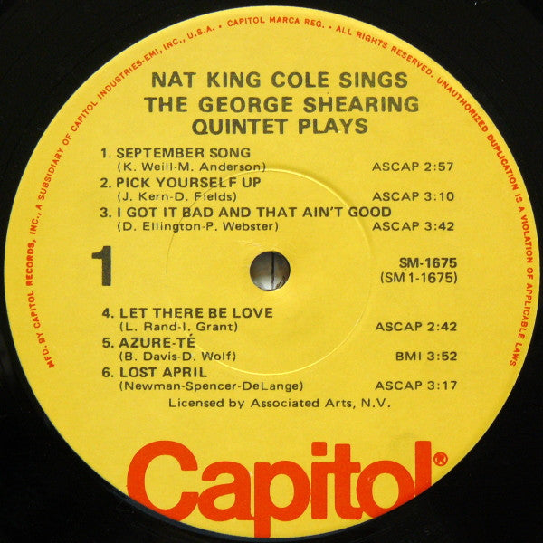 Nat King Cole & George Shearing : Nat King Cole Sings / George Shearing Plays (LP, Album, RE, Jac)