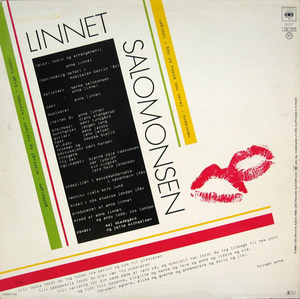 Anne Linnet • Sanne Salomonsen : Linnet • Salomonsen (LP, Album, Sun)