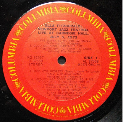 Ella Fitzgerald : Newport Jazz Festival Live At Carnegie Hall,  July 5, 1973 (2xLP, Album, Gat)