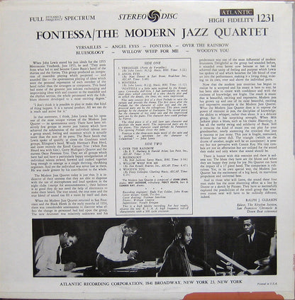 The Modern Jazz Quartet : Fontessa (LP, Album, RP)